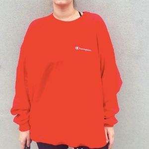 Red Champion Crewneck